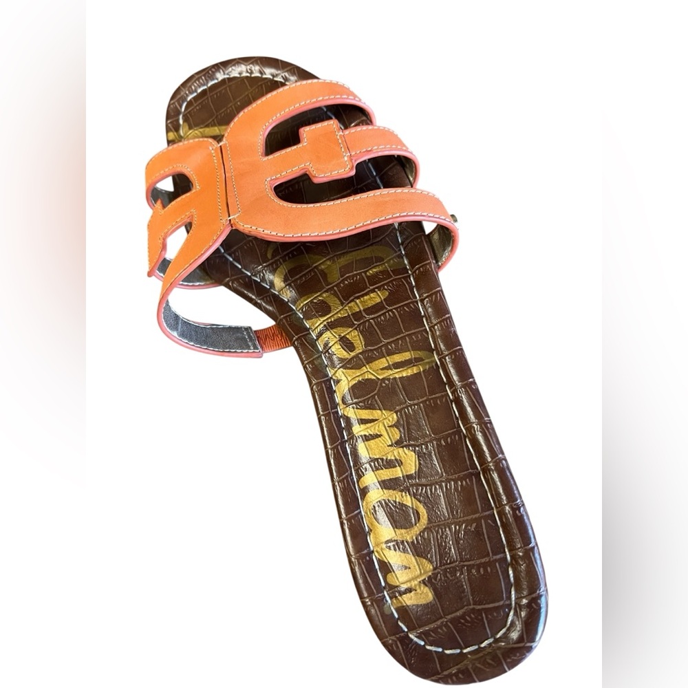SAM EDELMAN Leather Orange Bay Slip-On Sandals 9US/ 39EU Shoes Beach Open-Toe - Picture 4 of 10